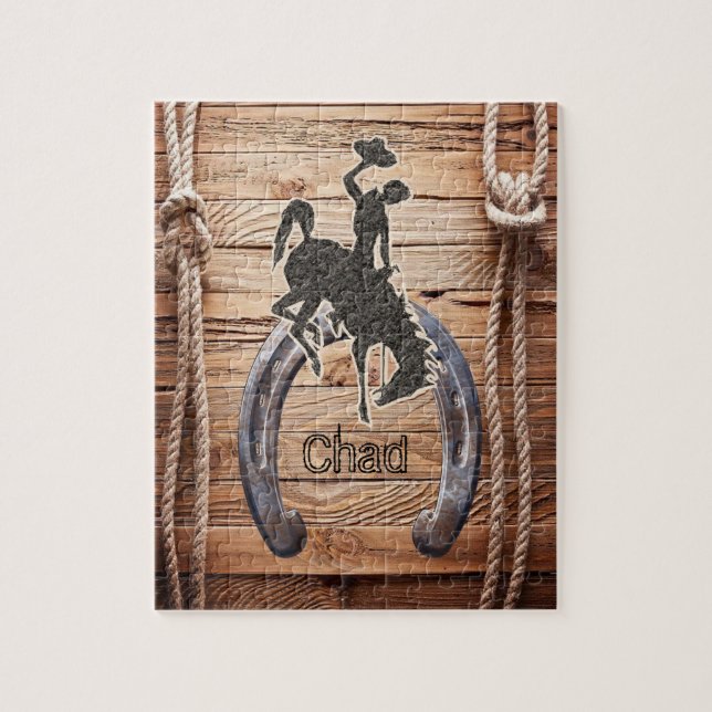 Puzzles Wood Rope Cowboy Horse Saddle (Vertical)