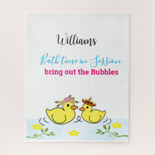 Puzzles Yellow Ducks Floral Bath time