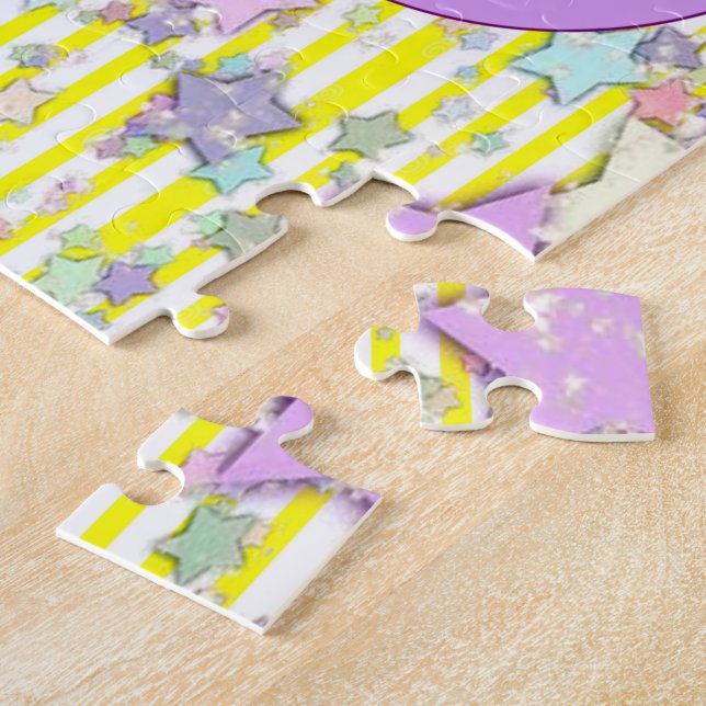Puzzles Yellow & White Stripe Unicorn (Side)
