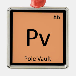 Pv - Pole Vault Track and Field Chemistry Symbol Metal Ornament