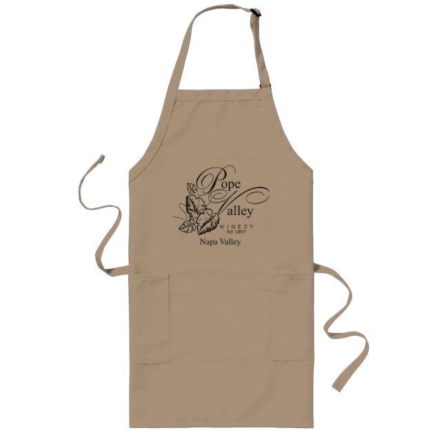 PV Winery Apron- khaki Long Apron (Front)