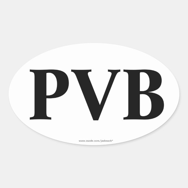 "PVB" Ponte Vedra plage FL Oval Bumper Sticker (Devant)