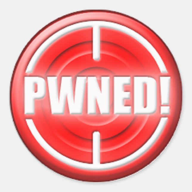 PWNED! Button Classic Round Sticker (Front)