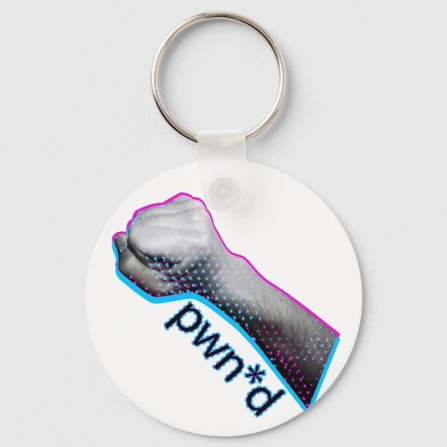 Pwned Gamer Tshirt Keychain (Front)