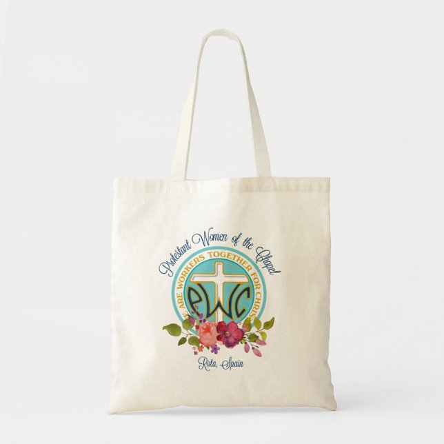 PWOC floral logo tote (Front)