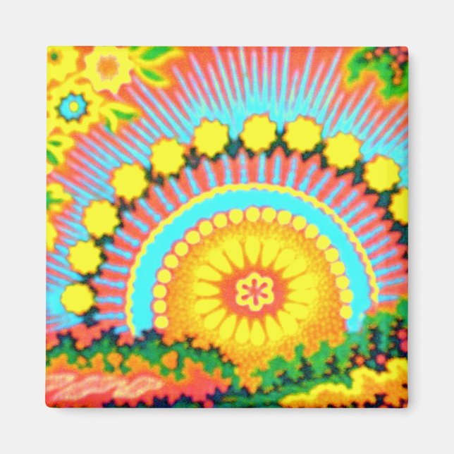 Pychedelic Sunset Vintage 60's Magnet (Front)
