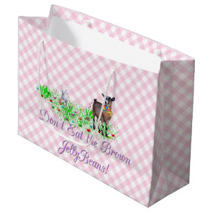 Pygmy Goat Don't Eat the Brown Jellybeans Large Gift Bag