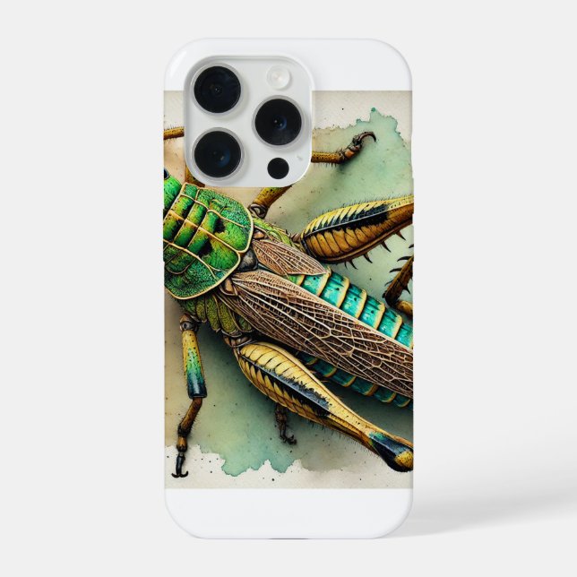 Pygmy Grasshopper 211024IREF243 - Watercolor iPhone Case (Back)