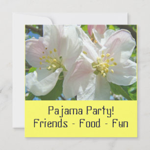 Pyjama Party ! Invitations Fleurs Soirée Pyjama