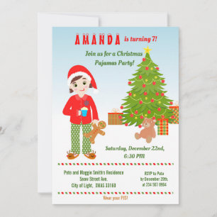 Pyjamas and Cookies Birthday Party  Invitation