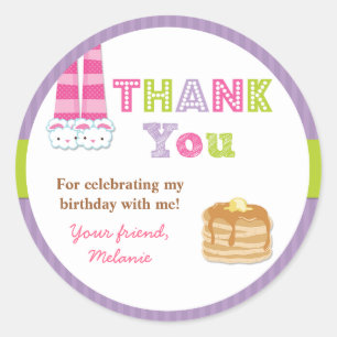 Pyjamas and Pancakes Birthday Party Sticker
