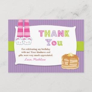 Pyjamas and Pancakes Birthday Party Thank You