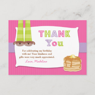 Pyjamas and Pancakes Birthday Party Thank You Card