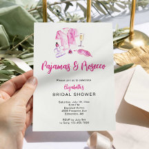 Pyjamas and Prosecco Bridal Shower Pink Stripes