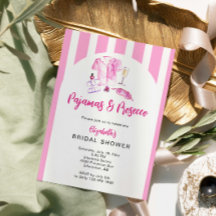 Pyjamas and Prosecco Bridal Shower Pink Stripes