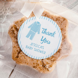 Pyjamas Breakfast Boy Baby Shower Classic Round Sticker