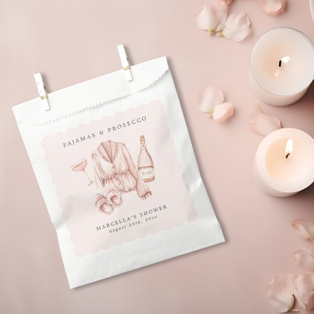 Pyjamas & Prosecco Bridal Shower Bachelorette Favour Bag (Creator Uploaded)