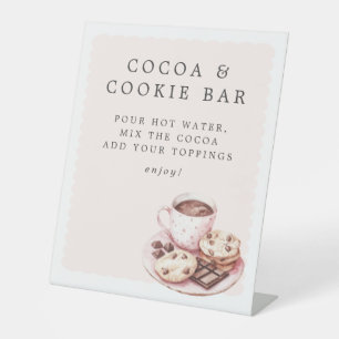 Pyjamas & Prosecco Bridal Shower Cocoa & Cookies Pedestal Sign
