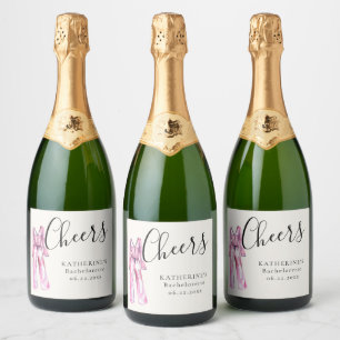 Pyjamas Prosecco Chic Bachelorette Party Thank You Sparkling Wine Label