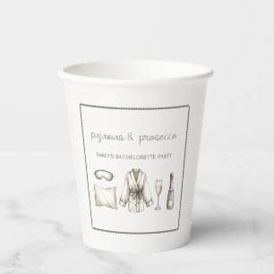 Pyjamas & Prosecco Personalized Bachelorette Party Paper Cups
