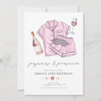 Pyjamas Prosecco PJ Party Blush Pink 30th Birthday
