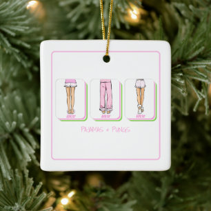 Pyjamas & Pungs Mahjong Ladies Personalized Ceramic Ornament