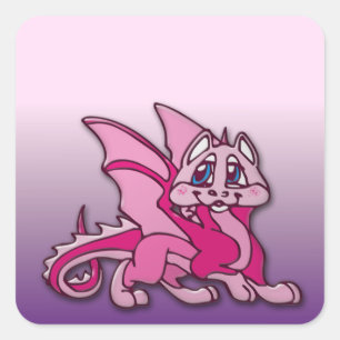 Pynky the dragon square sticker
