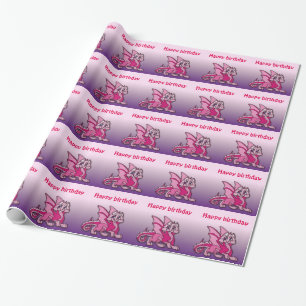 Pynky the dragon wrapping paper