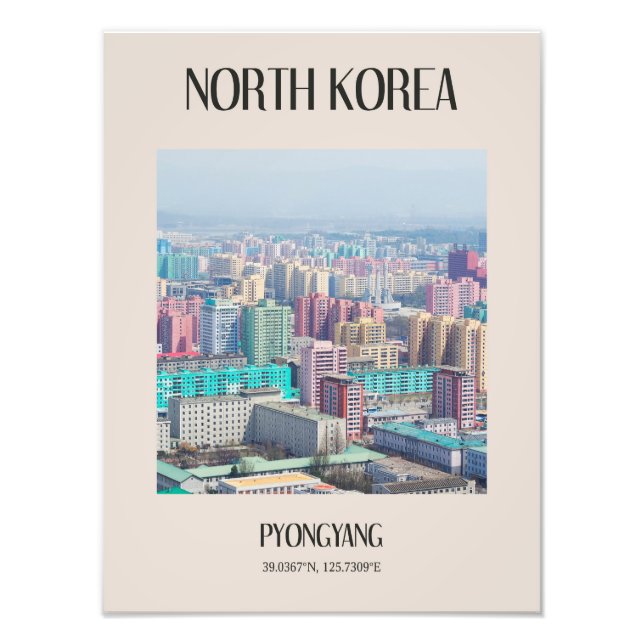 Pyongyang North Korea Travel Poster DPRK (Front)