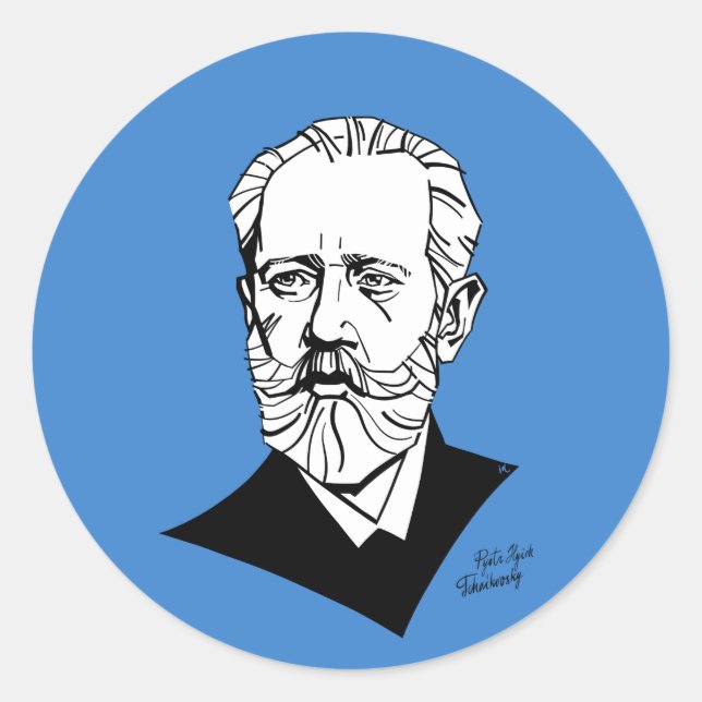 Pyotr Tchaikovsky Classic Round Sticker (Front)