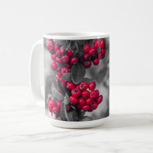 Pyracantha Berry Red and Grey Botanical Mug