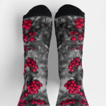 Pyracantha Berry Red and Grey Socks