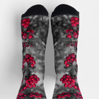 Pyracantha Berry Red and Grey Socks