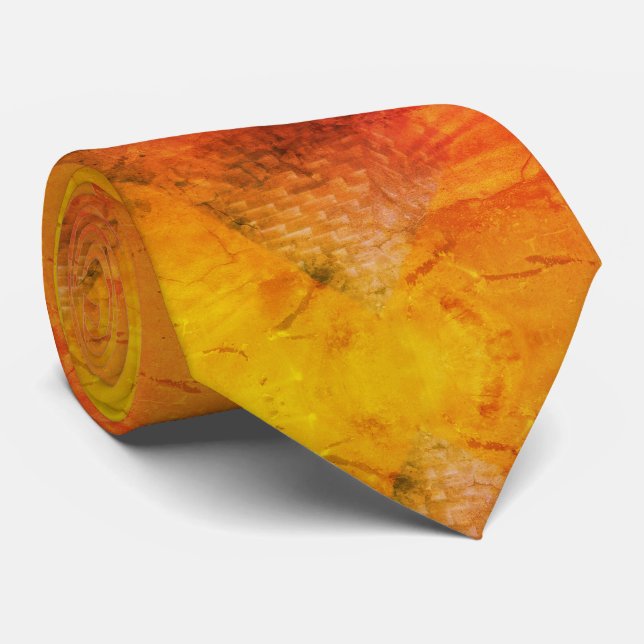 Pyramid Ancient Style Golden Pyramid Tie (Rolled)