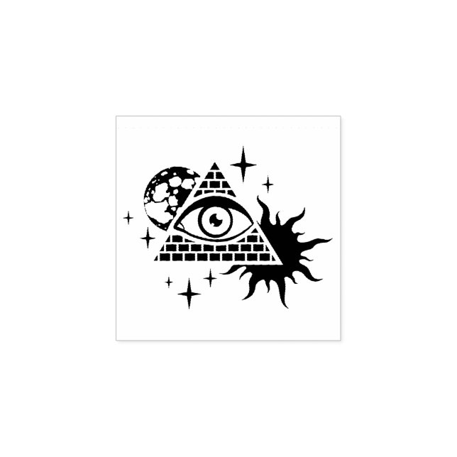 Pyramid and the eye rubber stamp (Imprint)