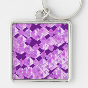 Pyramid crystals, purple keychain