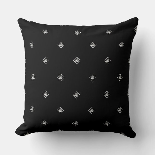 Pyramid Cube Repeat Black        Throw Pillow (Front)