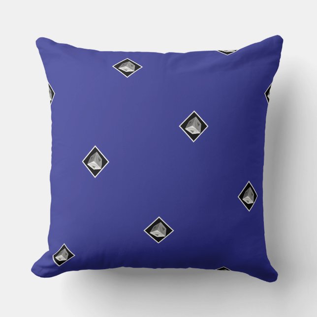 Pyramid Cube Repeat Deep Blue     Throw Pillow (Front)