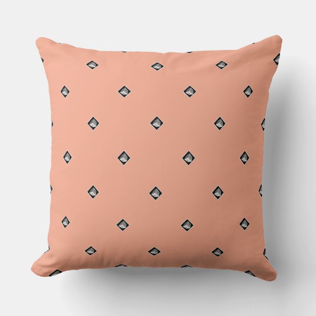 Pyramid Cube Repeat Peach           Throw Pillow (Front)