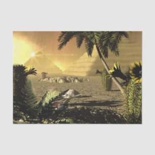 Pyramid in the sunet tissue paper