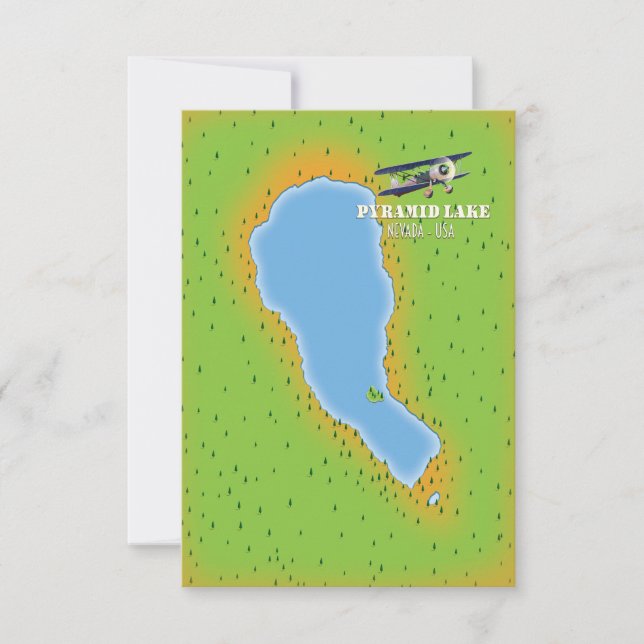 pyramid lake Nevada USA map (Front)