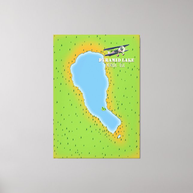 pyramid lake Nevada USA map Canvas Print (Front)