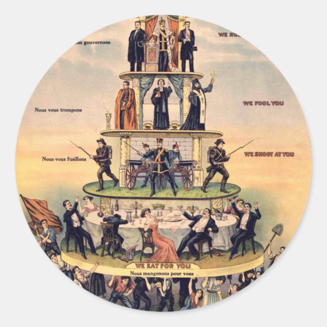 Pyramid Of Capitalist System Classic Round Sticker (Front)