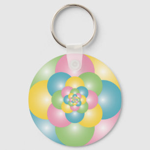 Pyramid of colourful balloons keychain