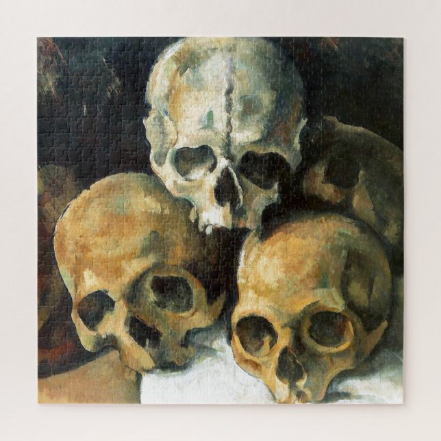 Pyramid of Skulls Paul Cezanne Painting Art Jigsaw Puzzle (Vertical)