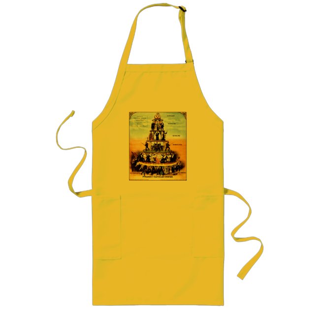 Pyramid Of The Capitalist System (Anti-Capitalism) Long Apron (Front)