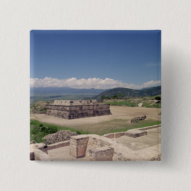 Pyramid of the Feathered Serpent 2 Inch Square Button (Front)
