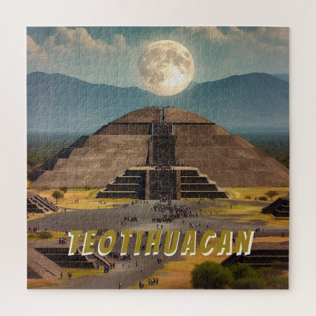 Pyramid of the Moon, Teotihuacan, Mexico Travel Jigsaw Puzzle (Vertical)