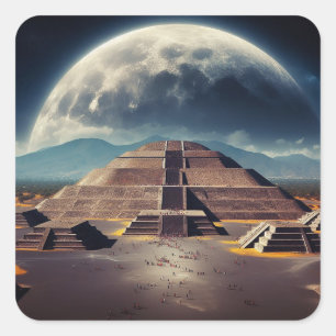 Pyramid of the Moon, Teotihuacan, Mexico Travel Square Sticker