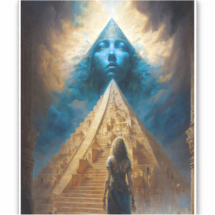 Pyramid Visionary Surreal Art Sticker
